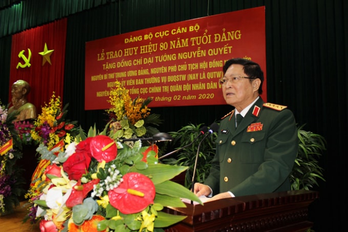 Đại tướng Ngô Xuân Lịch phát biểu tại buổi lễ. Ảnh: BQP.