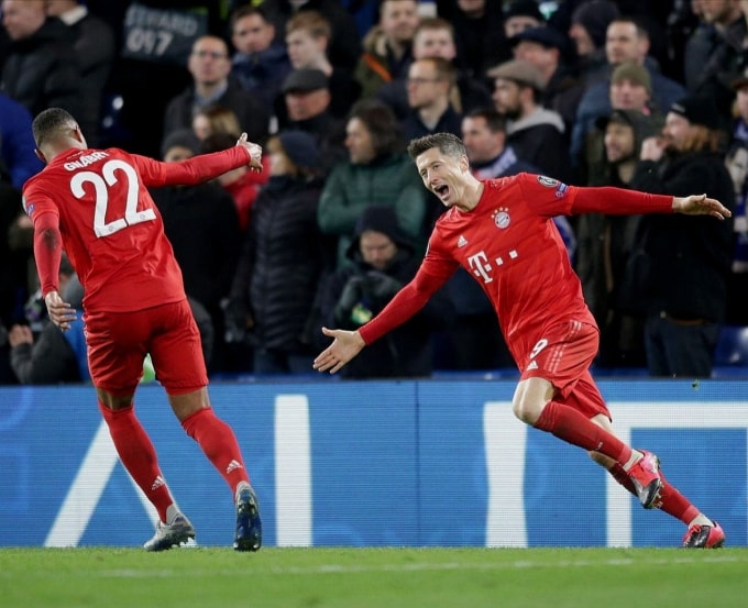 Song tấu Lewandowski, Gnabry hạ gục Chelsea. Ảnh: Getty