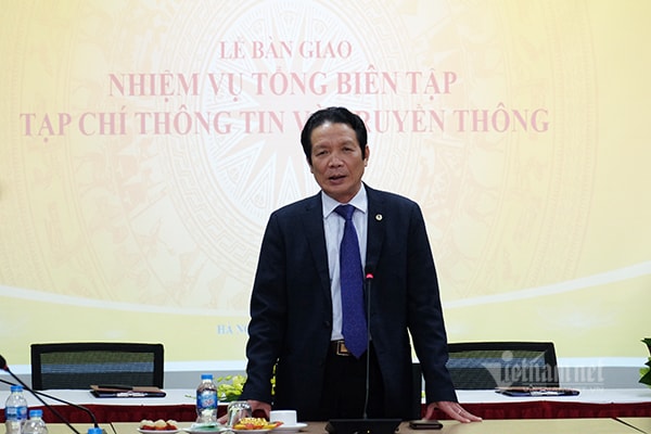 Thứ trưởng Bộ TT&TT Hoàng Vĩnh Bảo tại Lễ bàn giam nhiệm vụ. Ảnh: Trọng Đạt - vietnamnet.vn