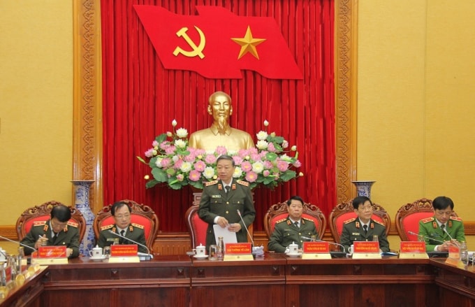 Đại tướng Tô Lâm chủ trì Hội nghị. Ảnh: BCA.