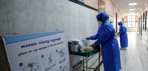 Khu cách ly dành cho những người nghi nhiễm virus Corona tại một bệnh viện ở Ấn Độ. Ảnh: Reuters