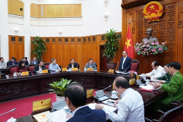 Thủ tướng Nguyễn Xuân Phúc phát biểu tại buổi làm việc. Ảnh: VGP
