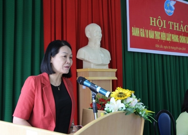 Bà Bùi Thị Hòa, Phó Chủ tịch Hội Liên hiệp Phụ nữ Việt Nam. Ảnh: TL