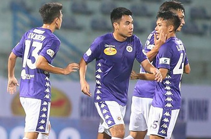 Hà Nội FC đánh bại Nam Định trong trận ra quân tại V-League 2020. Ảnh: TL