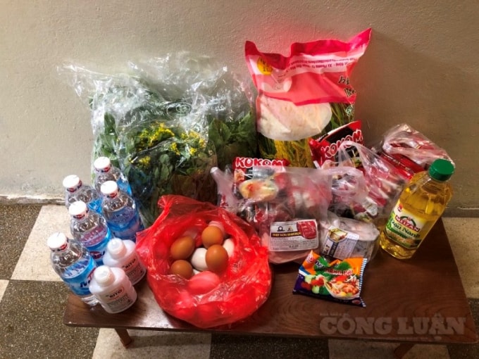 Đây là số nhu yếu phẩm mà các hộ cách ly được phát trong hai ngày qua