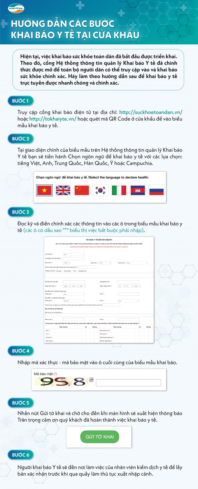 Hướng dẫn khai báo y tế