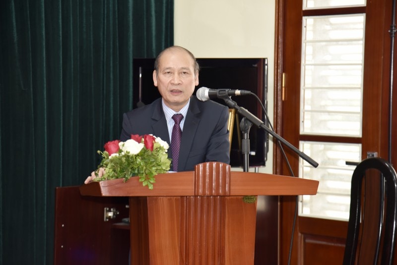 Đồng chí Kiều Thanh Hùng - Phó Chủ tịch Hội Nhà báo thành phố Hà Nội phát biểu tại Đại hội. Ảnh: PV
