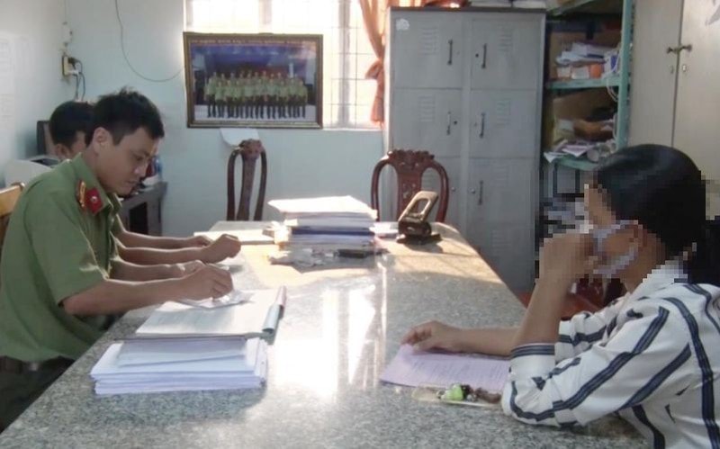 N.S.P tại cơ quan công an. Ảnh: PV
