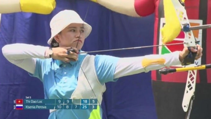 Nhà vô địch SEA Games Lộc Thị Đào xuất sắc HCV nội dung cung 1 dây cá nhân nữ. Ảnh: World Archery.