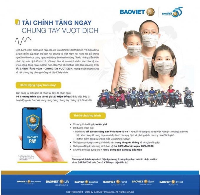 Bảo Việt triển khai chương trình cộng đồng “Tài chính tặng ngay - Chung tay vượt dịch”