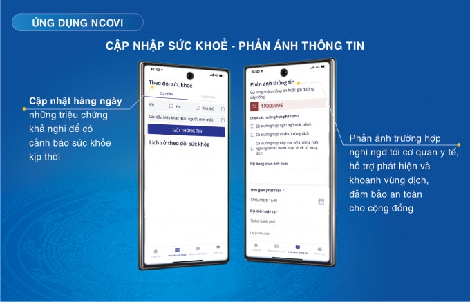 Phản hồi thông tin dịch bệnh tới cơ quan chức năng qua ứng dụng nCovi.