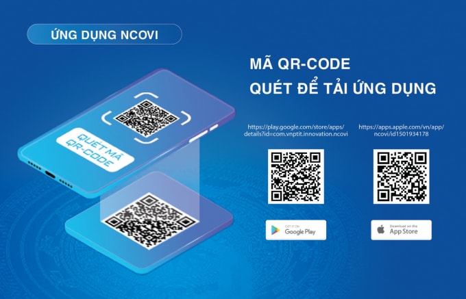 Quét QR code để tải ứng dụng nCovi.