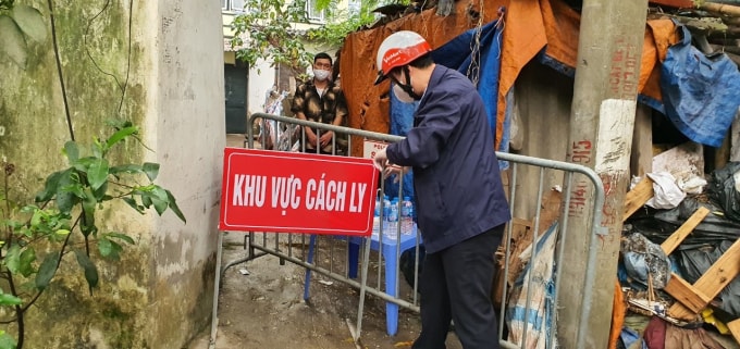Một Khu vực cách ly tại Quận Cầu Giấy.