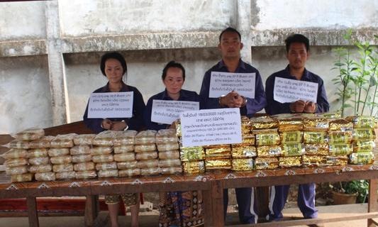 Các đối tượng bị bắt cùng tang vật ma túy. Ảnh CTV