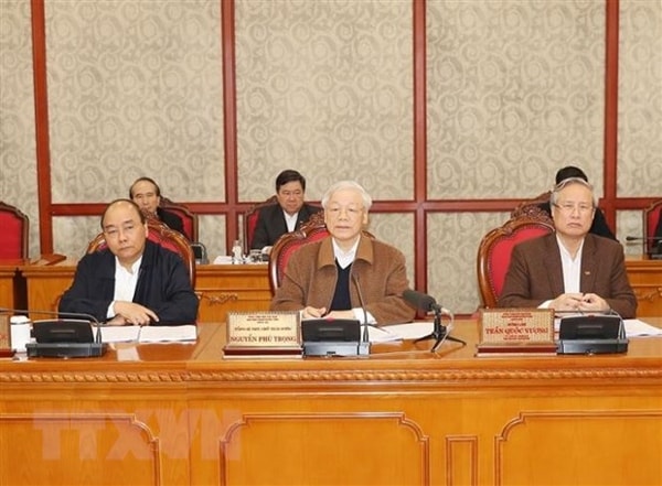 Tổng Bí thư, Chủ tịch nước Nguyễn Phú Trọng phát biểu kết luận cuộc họp. Ảnh: TTXVN