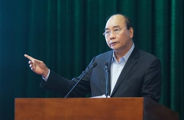 Thủ tướng Nguyễn Xuân Phúc phát biểu tại buổi làm việc. Ảnh: VGP