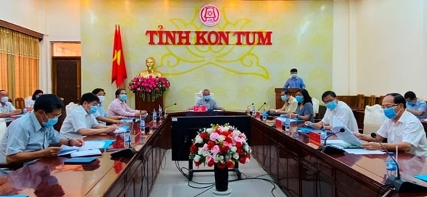 Hội nghị trực tuyến tổng kết Đại hội điểm cấp cơ sở của Tỉnh ủy Kom Tum nhiệm kỳ 2020 - 2025. Ảnh: kontum.gov.vn