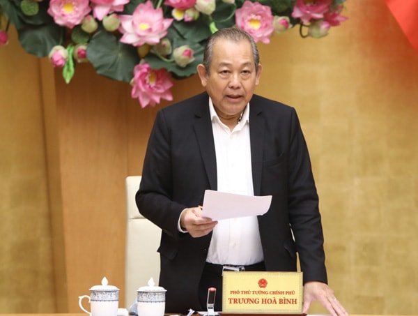 Phó Thủ tướng Trương Hòa Bình chủ trì cuộc họp. Ảnh: VGP