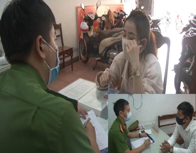 Xử phạt đôi nam nữ 400 nghìn đồng vì không đeo khẩu trang nơi công cộng.
