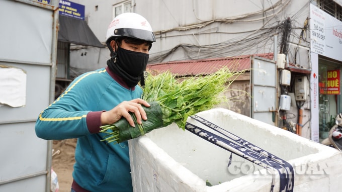 Từ sáng sớm, bạn Tuấn Anh (Quê Bắc Giang) tranh thủ những ngày nghỉ dịch để ship rau cho khách, với mỗi kilogram ngọn susu tới tận tay người tiêu dùng Tuấn Anh bán với giá 20.000 đồng.