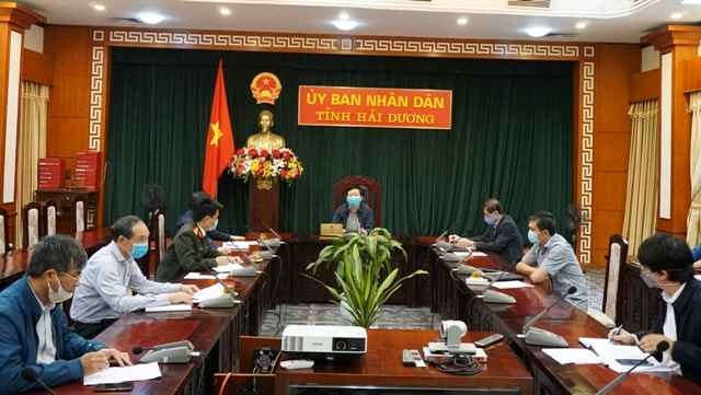 Ban chỉ đạo phòng chống dịch bệnh tỉnh Hải Dương họp chỉ đạo cách ly toàn xã hội trên địa bàn toàn tỉnh (ảnh: Nguồn cổng thông tin điện tử tỉnh)