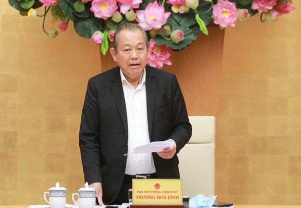 Phó Thủ tướng Trương Hòa Bình phát biểu tại phiên họp.