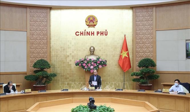 Thủ tướng Nguyễn Xuân Phúc phát biểu tại cuộc họp. Ảnh: TTXVN.