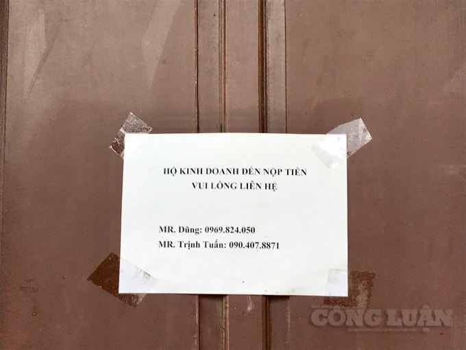 Thứ duy nhất để liên hệ với Ban quản lý chợ Minh Khai là thông báo