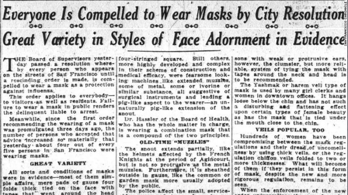 Một bài báo trên tờ San Francisco Chronicle vào ngày 25 tháng 10 năm 1918