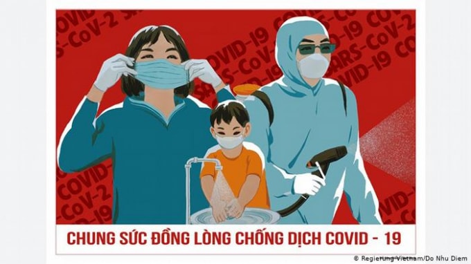 Poste chống Covid-19 tại Việt Nam lên báo Deutsch Welle của Đức