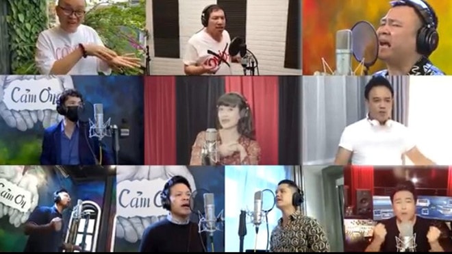 Các nghệ sĩ tham gia trong MV. Ảnh chụp MV