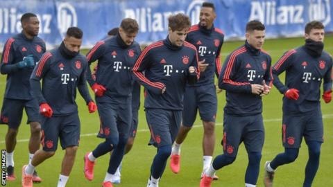 Các cầu thủ Bayern Munich trở lại tập luyện. Ảnh: Getty