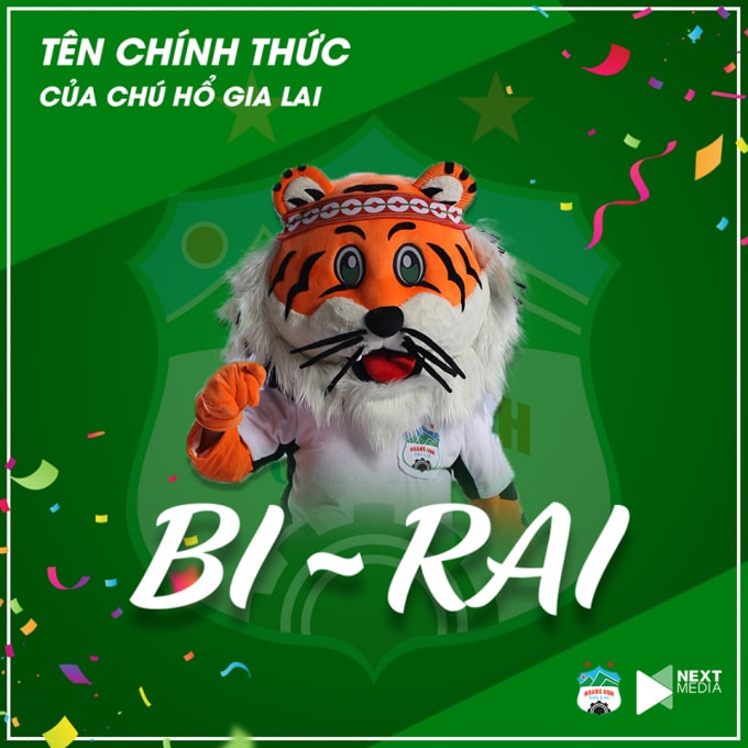 Chú hổ là Bi-rai, linh vật của CLB Hoàng Anh Gia Lai. Ảnh: TL