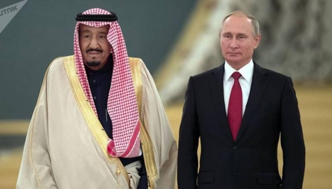 Quốc vương Salman bin Abdul-Aziz Al Saud và tổng thống Vladimir Putin