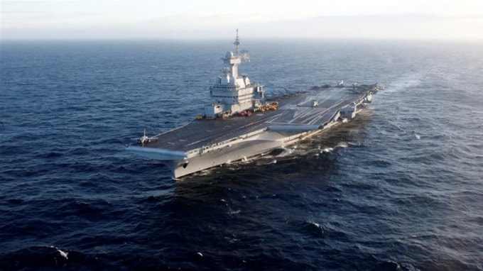 Tàu sân bay Charles de Gaulle của Pháp. Ảnh: aljazeera