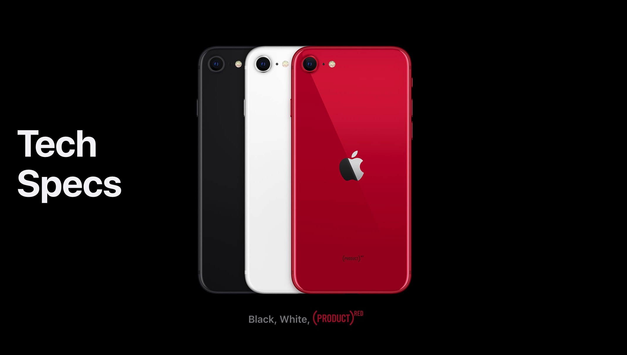 iPhone SE 2020 có 3 màu là trắng, đen và đỏ (PRODUCT)RED.
