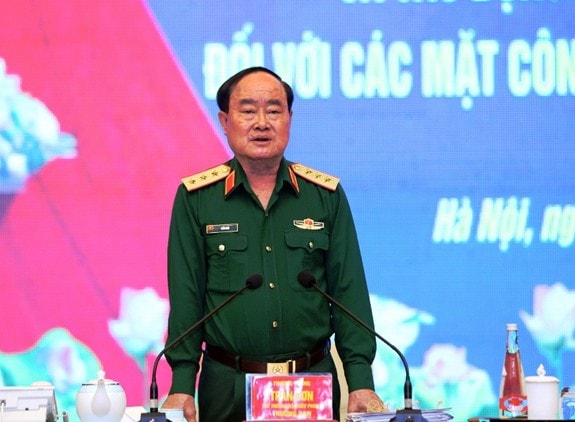 Thượng tướng Trần Đơn phát biểu tại hội nghị. Ảnh: BQP.