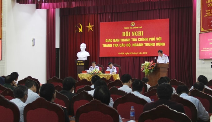 Hội nghị giao ban Thanh tra Chính phủ với thanh tra các bộ, ngành Trung ương. Ảnh TL