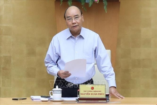 Thủ tướng Nguyễn Xuân Phúc phát biểu tại cuộc họp. Ảnh: TTXVN