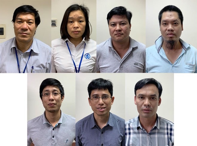 Nguyễn Nhật Cảm - Giám đốc CDC Hà Nội cùng 6 đồng phạm do nâng giá máy xét nghiệm COVID-19 để trục lợi.
