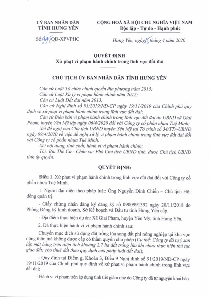 QĐ Xử phạt 2