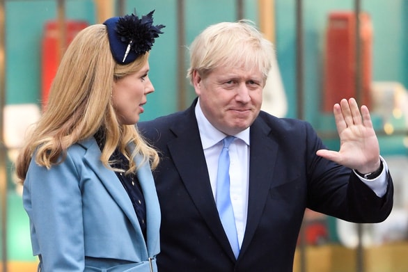 Bà Carrie Symonds và Thủ tướng Anh Boris Johnson. Ảnh: REUTERS