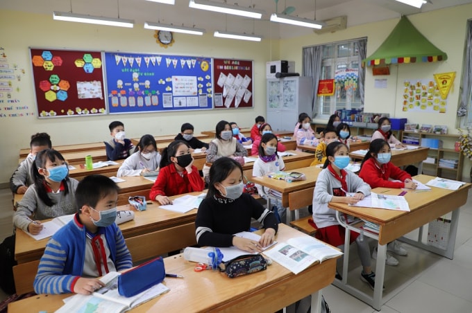 Học sinh trở lại trường sau thời gian nghỉ học do dịch Covid -19 là tín hiệu vui trong công tác phòng chống dịch(ảnh TL)
