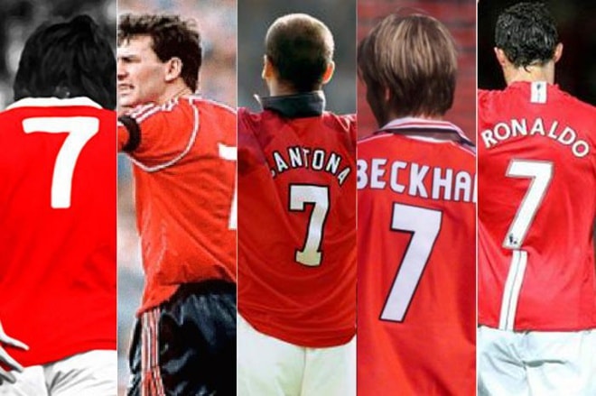 Những số 7 huyền thoại của Manchester United. Ảnh: MUTV