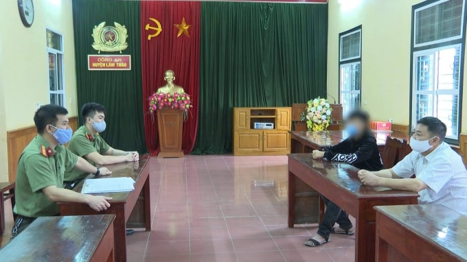 Các đối tượng tại cơ quan công an huyện Lâm Thao, tỉnh Phú Thọ.
