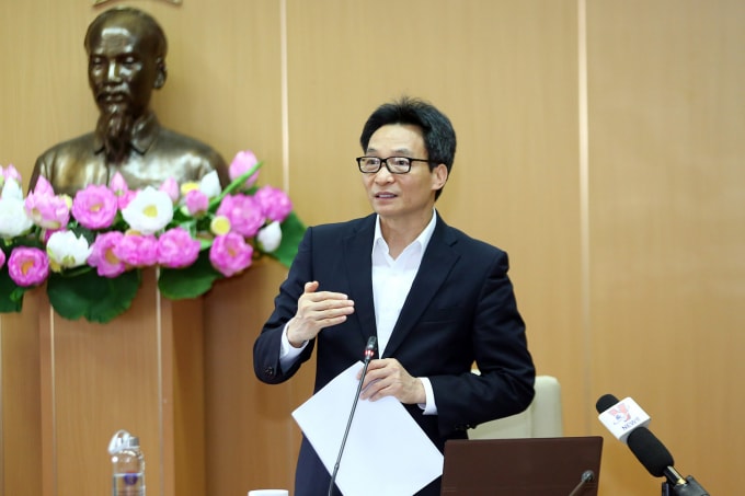Phó Thủ tướng Vũ Đức Đam tại một phiên họp của Ban Chỉ đạo Quốc gia phòng chống dịch COVID-19.