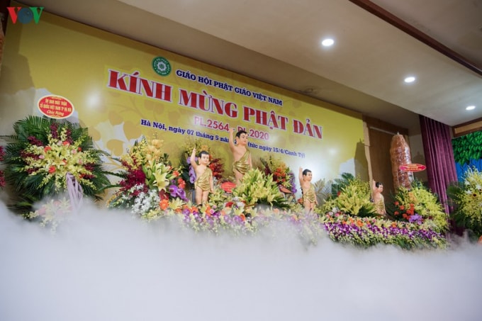 Chính lễ Phật đản 2020 được tổ chức tại chùa Quán Sứ - trụ sở Trung ương Giáo hội Phật giáo Việt Nam. Ảnh: vov.vn