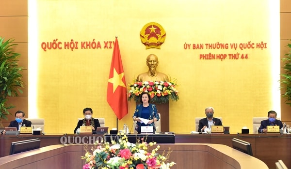 Phiên họp thứ 44 của Ủy ban Thường vụ Quốc hội. Ảnh: Cổng TTĐT Quốc hội