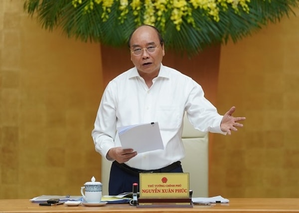 Thủ tướng Nguyễn Xuân Phúc phát biểu kết luận cuộc làm việc. Ảnh: VGP