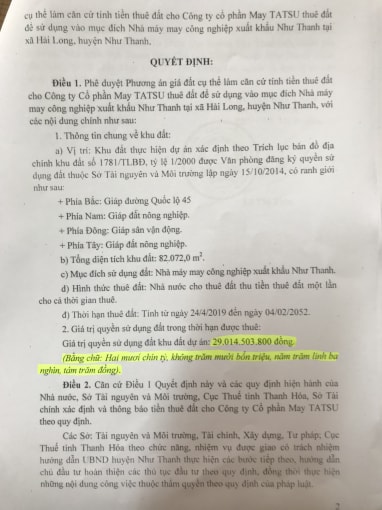 Doanh nghiệp bàng hoàng khi nhận được Quyết định phê duyệt phương án giá đất tăng hơn 10 tỷ đồng so với mức trình thẩm định của Sở TNMT. Ảnh: Quang Duy
